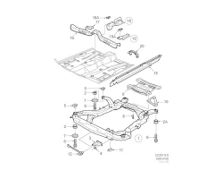 Mounting Kit Frame Body Floor SAAB 9-5 I 2000-2001, SAAB Genuine Part