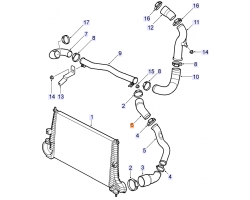 Charger Intake Hose Intake Collector - Pressure Pipe Intercooler SAAB 3.0 TiD D308L