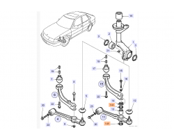 Clip kit forcontrol arm SAAB 900 II / 9-3 I, Genuine SAAB Part, part number 5330196