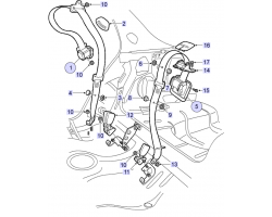 Sicherheitsgurt Rücksitz Gurt Sitz hinten rechts grau SAAB 9-5 I Kombi Modelljahr 2000-2005, Original-Ersatzteil - OE Nr. 5330410