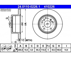 1 Satz Bremsscheiben hinten SAAB 900 II 1997-1998 / 9-3 I 1998-2003 / 9-5 I 1998-1999