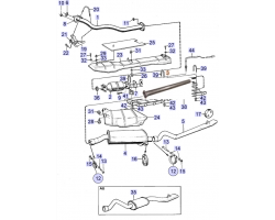 Intermediate Exhaust Pipe SAAB 900 2.0 and 2.0 turbo B202 (-1993) , Exhaust System Connection between: Catalytic Converter - Silencer , Vehicle Equipment: For Vehicles with Catalytic Converter, Genuine Part - Part #. 5466842, 9333857