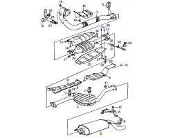 End Silencer Exhaust / Rear Silencer Genuine SAAB 9000 CS Aero CS CSE 1994-1998 Tailpipe Type: Single, round , For Model:  Aero (can be used for CS and CSE models too)