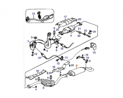 Schalldämpfer SAAB 9000 CDE '94-97 Original-Ersatzteil 