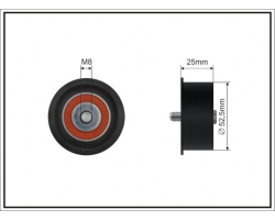 Umlenkrolle, Führungsrolle, Spannrolle Zahnriemen, Einbauposition: Einlassseite Z18XE OPEL VAUXHALL SAAB 9-3 II 1.8i 16V