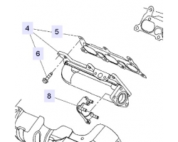 GEBRAUCHTER Auspuffkrümmer / Abgaskrümmer / Abgassammler rechts 2.8 V6 turbo GM 55556231 OPEL 5849046 Z28NET Z28NER B284 A28NET A28NER