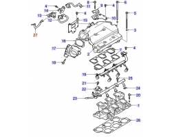 Rohrleitung Schlauch zum Sensor Einlaßkrümmer SAAB 9-3 II 2.8 V6 turbo B284 B284L B284R, Position 27 in der Skizze, Original-Ersatzteil - OE Nr. 55557394