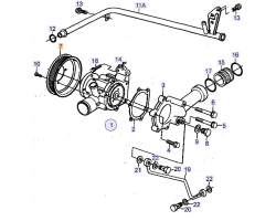 Riemenscheibe Wasserpumpe Kühlmittelpumpe SAAB 9000 2.3 B234 1990-1998 Original-Ersatzteil 