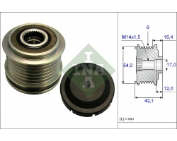 Riemenscheibe für Lichtmaschine Generatorfreilauf 6 Rippen VOLVO C30 / C70 II / S40 I / V40 / S40 II / V50 / FORD Focus / C-Max / Fiesta / Fusion / Kuga / ALFA ROMEO Giulietta / CHRYSLER 300 C / DODGE Nitro / FIAT Doblo / Doblo Mpv / Freemont / 500l / Duc