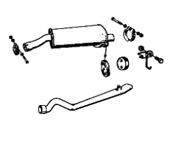 Exhaust System from Intermediate Pipe SAAB 900 I (-1993) Model Year 1984- onwards, Engine: For Vehicles with Turbo, Material: Steel, Scope of Delivery: with Add-on material