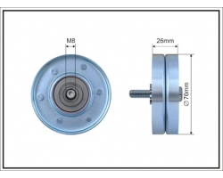 Idler pulley for ribbed belt VOLVO S40 I V40 I Petrol Model Year 1995-2004