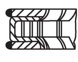 Piston Ring Set for 1 Cylinder, Standard Size, OPEL / VAUXHALL Vectra C Signum 2.8 V6 turbo Z28NER Z28NET / Insignia A 2.8 V6 turbo A28NER A28NET / CADILLAC BLS 2.8T V6