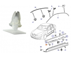 Clip / Klemme Zierleiste SAAB 9-3 II 2003-2014 / 9-5 I 1998-2010 Original-Ersatzteil - OE Nr. 92152204