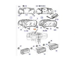 Schraube SAAB 900 II / 9-3 I Einbauorte: Armaturenbrett, Instrumente, Handschuhfach, Stoßstange