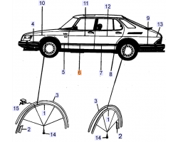 ZIERLEISTE für SAAB 900, Original-Ersatzteil - OE Nr. 9236993