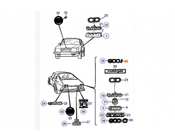 Decal Tape, Emblem SAAB 900 I '86-93 Genuine Part - Part #. 9294075