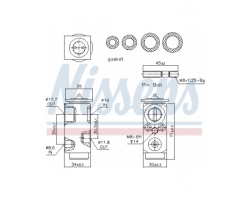 Expansionsventil mit Dichtringsatz / Dichtungssatz, Klimaanlage OPEL Vectra C Signum CADILLAC BLS SAAB 9-3 II u.a. GM-Modelle, Einbauort: Expansionsventil