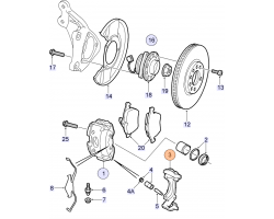 Aufnahme / Halter Bremsbeläge vorne / Vorderachse SAAB 9-3 II, für 302mm-Bremse