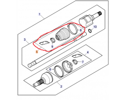 Boot / Driveshaft inner / Inner Boot Kit Axle Shaft SAAB 9-3 II XWD & turboX turbo X 2008- Genuine Parts