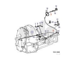 Cable Controls in Gear Box SAAB 900 I Automatic 1986-1993, Genuine Part - Part #. 9336207