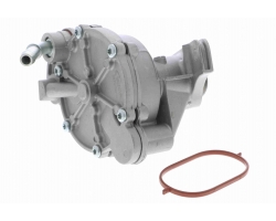 Unterdruckpumpe Bremse / Vakuumpumpe Bremsanlage VOLVO S70 I / V70 I / V70 II / S60 I / S80 I / S80 II, für 2.4 D5 und 2.5 TDI, mit Dichtung, Pumpe hat gebogenen Unterdruckschlauchanschluss