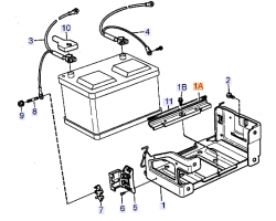 Bügel Batterie / Batterie-Halter / Batteriehalter SAAB 9000 Original-Ersatzteil 