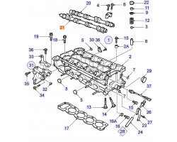 Camshaft Outlet SAAB 9-5 I B205 B205E 1999-2010, Genuine Part - Part #. 9549924, 9188855