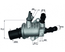 Thermostatgehäuse ALFA ROMEO 159 CADILLAC BLS 1.9D FIAT Croma Grande Punto Sedici OPEL Astra H Signum Vectra C Zafira SAAB 9-3 II 9-5 I, für 1.9 Turbodiesel 8V und 16V