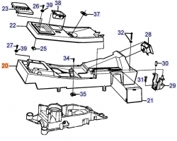 Cover Console around Hand Brake / Parking Brake, Lower Part only, Genuine SAAB Part for SAAB 900 Model Year 1981-1990, Genuine SAAB Part, SAAB Part # 9828435