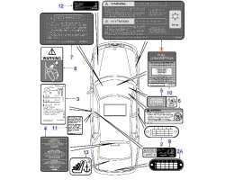 Etikett Label Aufkleber SAAB 9-5 I Original-Ersatzteil 