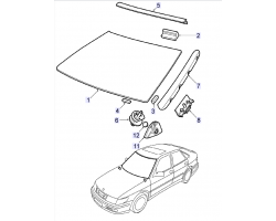 Abdeckleiste Frontscheibe / Verglasung Frontscheibe oben SAAB 900 II 1994-1998 / 9-3 I 1998-2003 Farbe: Schwarz