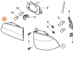 Tail lamp / tail light (inner part right, with foglight) SAAB 9-5 I Wagon ´06-10 (Pos.8 in pic)