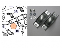 Auspuffschelle Rohrschelle Auspuff oberer Teil unterer Teil Schelle Schalldämpfer Halter Auspuffschellen Abgasanlage Auspuffanlage SAAB 900 II / 9-3 I, für Modelljahre 1994-2003