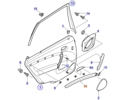 Decor Strip Rear Door left / LH black SAAB 9-5 I 2006-2008, SAAB Genuine Part