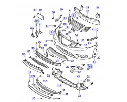 Reinforcement lower / Bumper front SAAB 9-3 II 2008-2011, SAAB Genuine Part