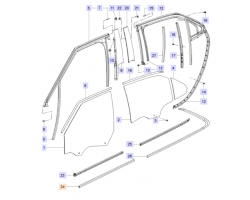 Decor Strip / Sealing Strip Front Door Window outer right / RH SAAB 9-5 II 2010-2011, SAAB Genuine Part