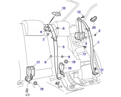 Sicherheitsgurt Rücksitze SAAB 9-3 II Cabriolet 2007-2011, SAAB Original-Ersatzteil