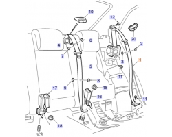 Sicherheitsgurt Rücksitz links / LH SAAB 9-3 II Cabriolet 2006-2011, SAAB Original-Ersatzteil