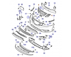 Gitter Stoßstange / Stoßfänger vorne rechts / RH TX / Turbo X / TX Paket SAAB 9-3 II 2003-2011, SAAB Original-Ersatzteil