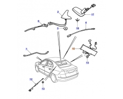 Antennenkabel Antennenverstärker SAAB 9-3 II Kombi 2003-2011, SAAB Original-Ersatzteil