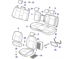 Sitzbezug elektrisch verstellbarer Sitz mit Tasche beige links / LH SAAB 9-3 II Cabriolet 2004-2012, SAAB Original-Ersatzteil