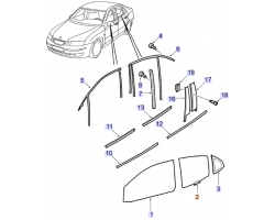 Türscheibe hinten links / LH SAAB 9-3 II Limousine 2003-2014, SAAB Original-Ersatzteil