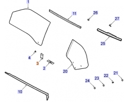 Bracket Door Window SAAB 9-3 II Convertible 2004-2011, SAAB Genuine Part