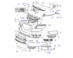 Kühlergrill / Kühler unten Aero mit Motorblockheizung SAAB 9-5 II 2010-2011, SAAB Original-Ersatzteil