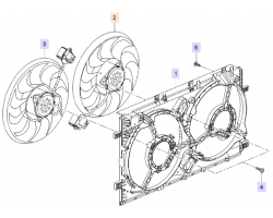 Fan Engine Cooling left / LH SAAB 9-5 II 2010-2011 2.0t / 2.0t XWD / 2.0 TiD / 2.8 V6t XWD A20NFT / A20NHT / A20DTH / A20DTR / A28NER / A28NET, SAAB Genuine Part