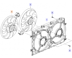 Fan right / RH SAAB 9-5 II 2010-2011 2.0t / 2.0t XWD / 2.0 TiD / 2.8 V6t XWD A20NFT / A20NHT / A20DTH / A20DTR / A28NER / A28NET, SAAB Genuine Part