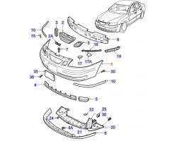 Stoßstange vorne Stossstange Hülle Stoßfänger Front Frontstoßfänger SAAB 9-3 II 2003-2007, SAAB Original-Ersatzteil