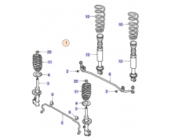 Sportfahrwerk / Sportfahrgestell Federbeincode 5 oder 9 ohne Niveauregelungssatz SAAB 9-5 I Kombi 1.9 TiD Manuelles Schaltgetriebe / 2.0t / 2.3t / 2.3T Automatikgetriebe Z19DTH / B205E / B235E / B235R, SAAB Original-Ersatzteil