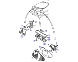 Lampenfassung Heckleuchte links / LH SAAB 900 II 1994-1998, SAAB Original-Ersatzteil