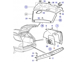 Frame Luggage Compartment Loudspeaker Prestige Audio System Harman/Kardon grey SAAB 9-5 I 5-Door / Estate 1999-2005, SAAB Genuine Part